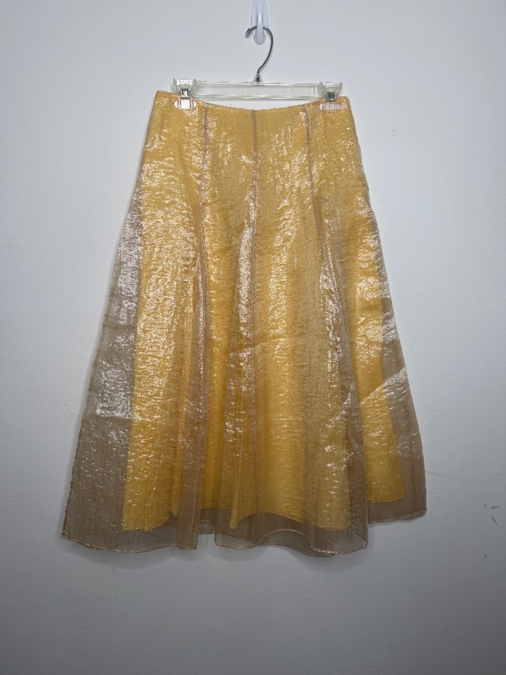 NWT Vince Skirt Yellow Silk blend with overlay fabric